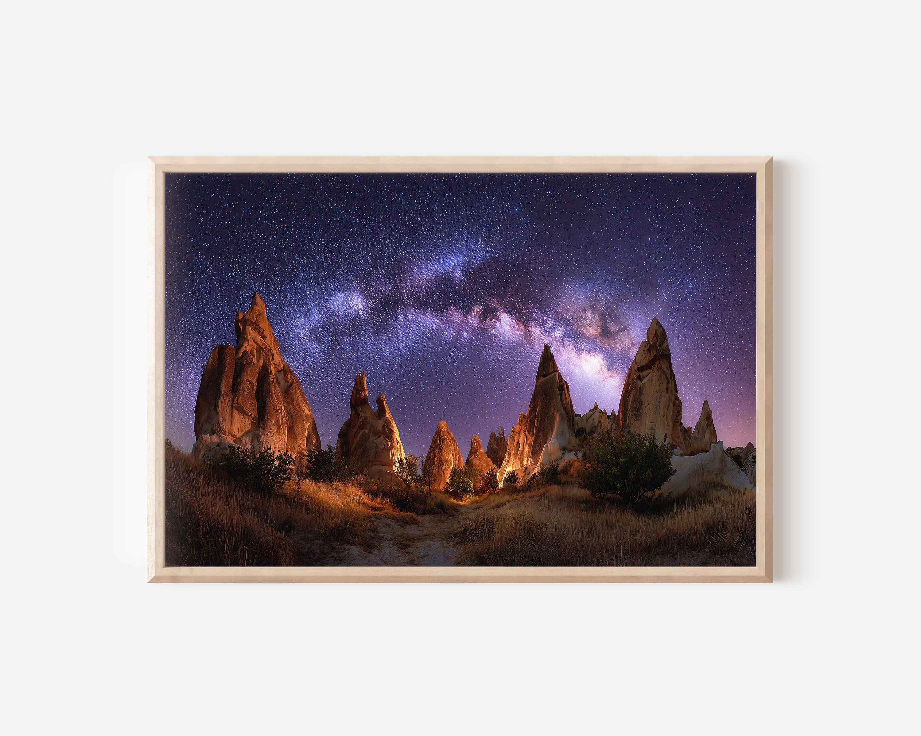 Milky Way Over Cappadocia Fairy Chimneys – Night Sky Wall Art