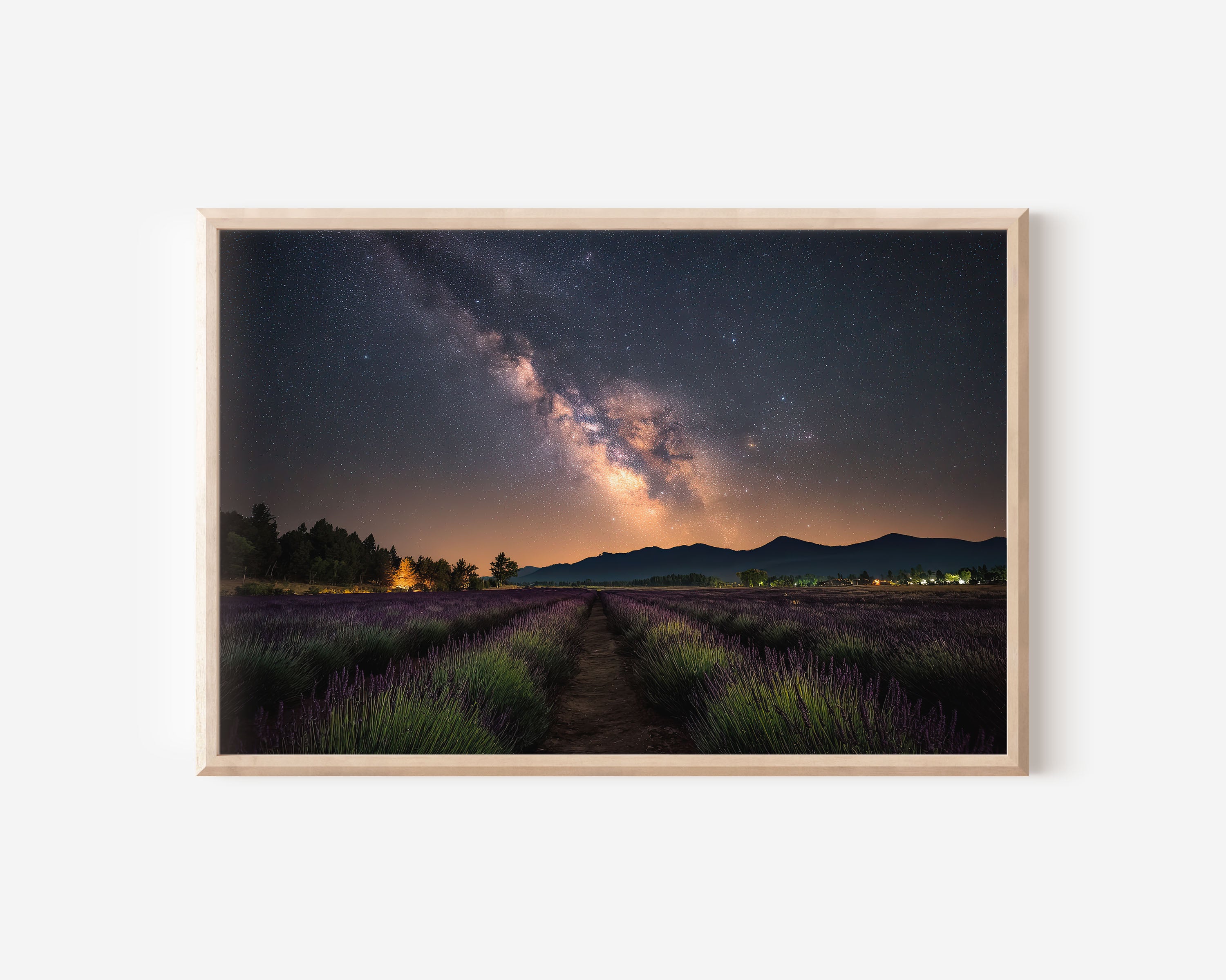 Milky Way Over Lavender Field – Night Sky Wall Art Print