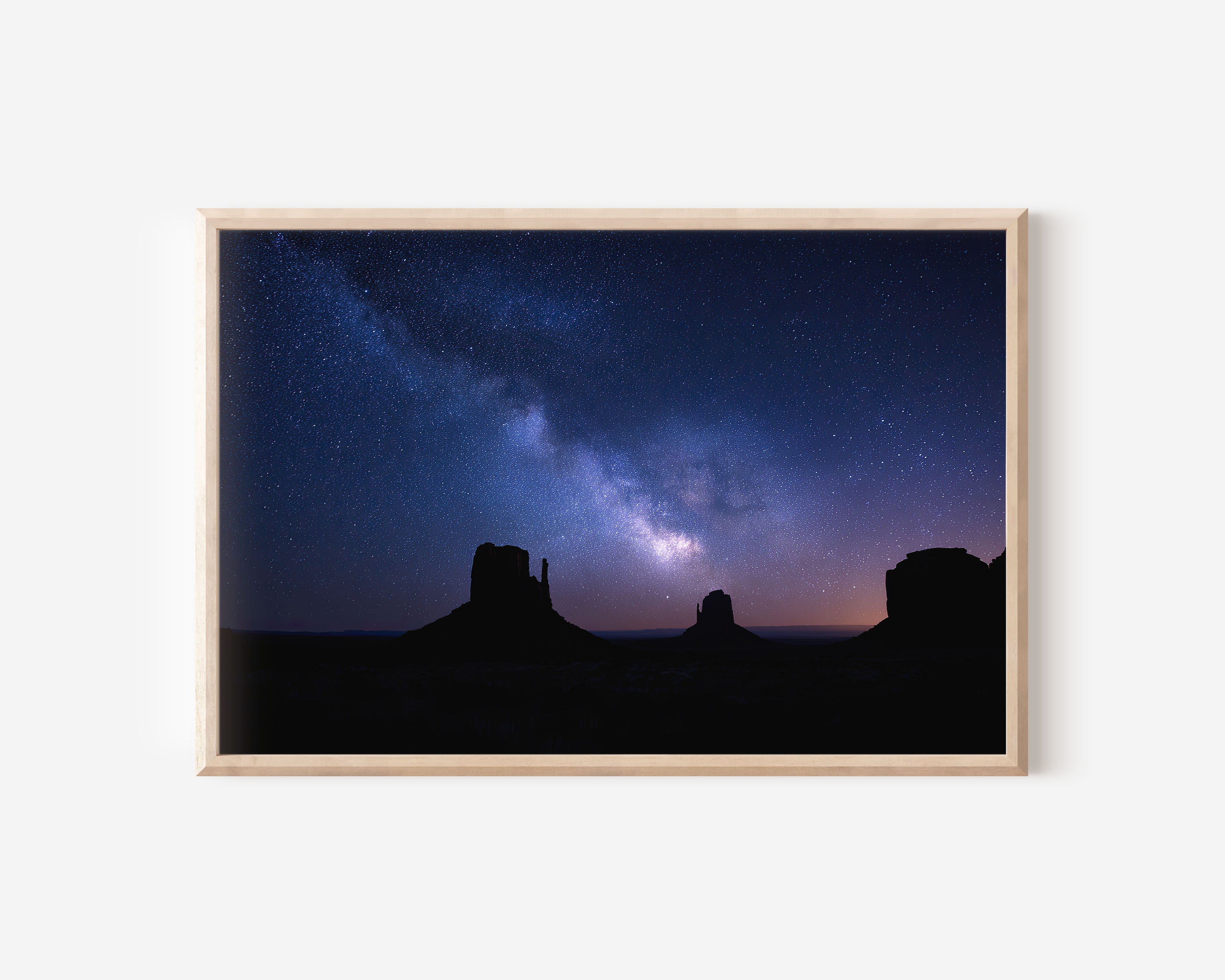 Milky Way Over Monument Valley Wall Art – Desert Night Sky Print