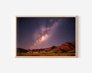 Milky Way Over Red Rock Mountains Wall Art – Desert Night Sky Print