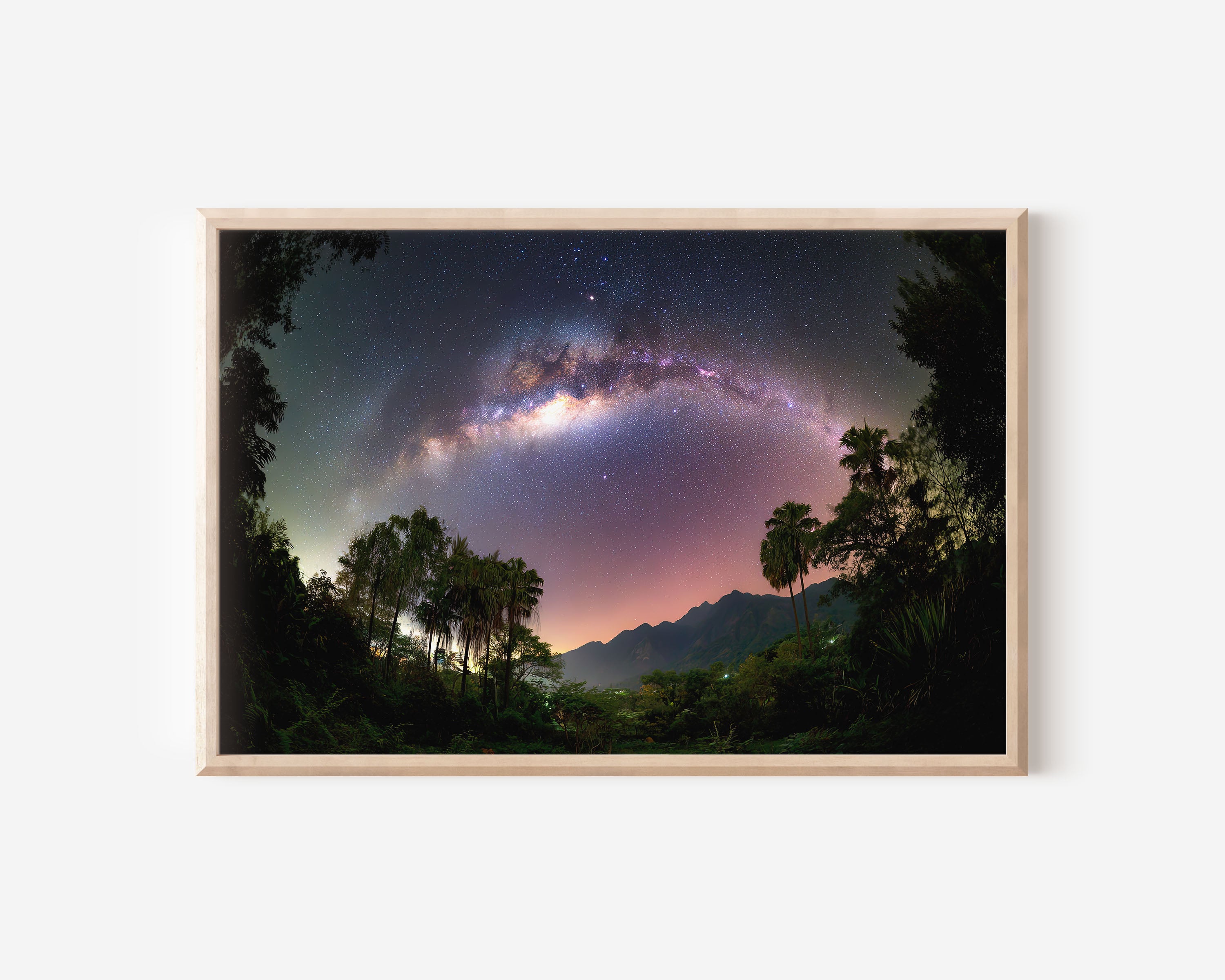 Milky Way Over Tropical Jungle – Cosmic Night Wall Art