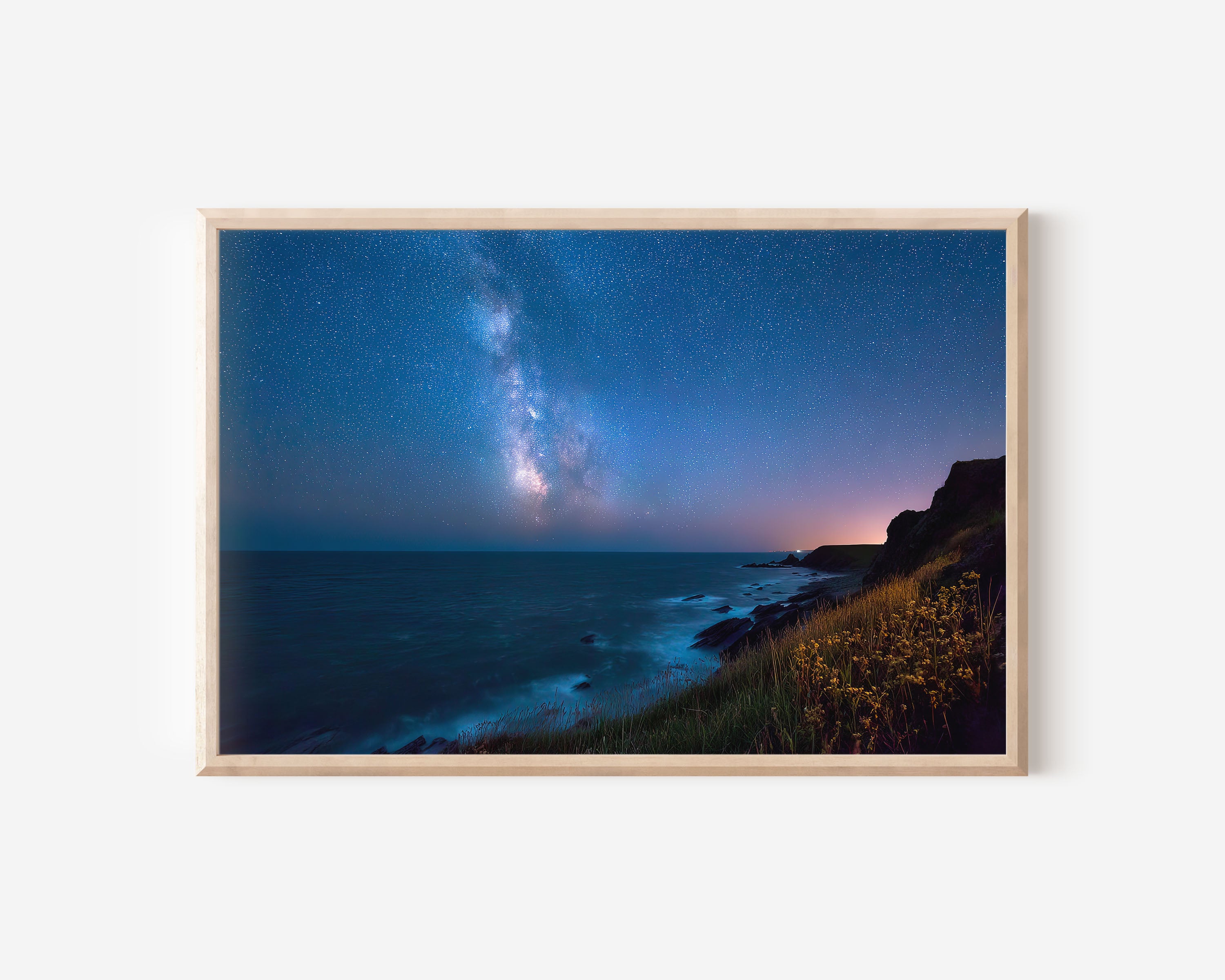 Milky Way Over Atlantic Coast Wall Art – Ocean Night Sky Landscape