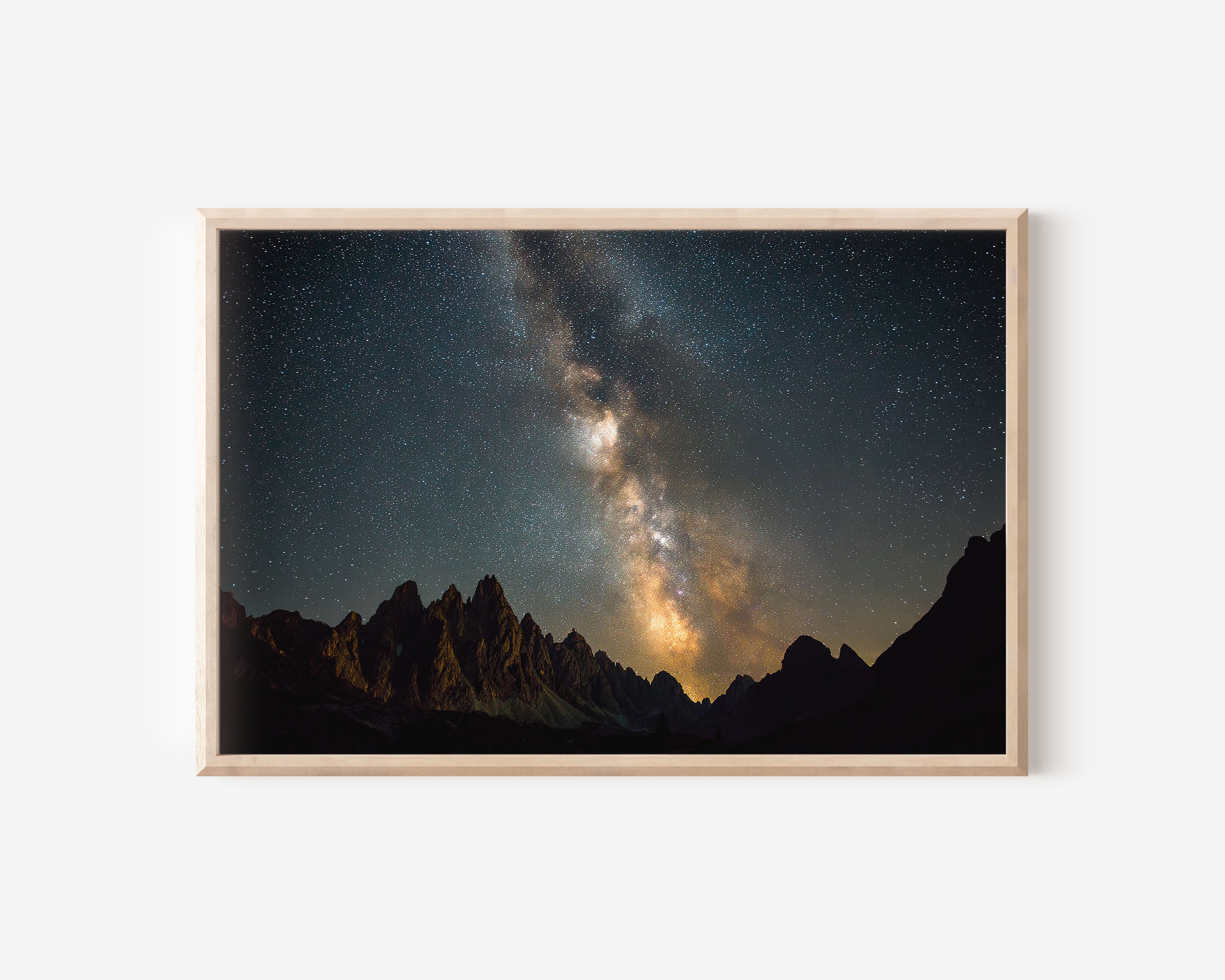 Milky Way Over Dolomite Peaks Wall Art – Alpine Night Sky Landscape