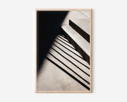 Minimalist Abstract Hard Shadows on Concrete Steps Wall Art Print | Architectural Shadow Photography Poster | Modern Minimalist Decor
