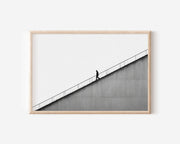 Minimalist Staircase Figure Print | Black and White Architecture Wall Art | Concrete Steps Photography