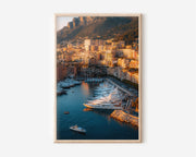 Monaco Harbour Sunset Wall Art | Port Hercule French Riviera Print | Travel Photography Poster