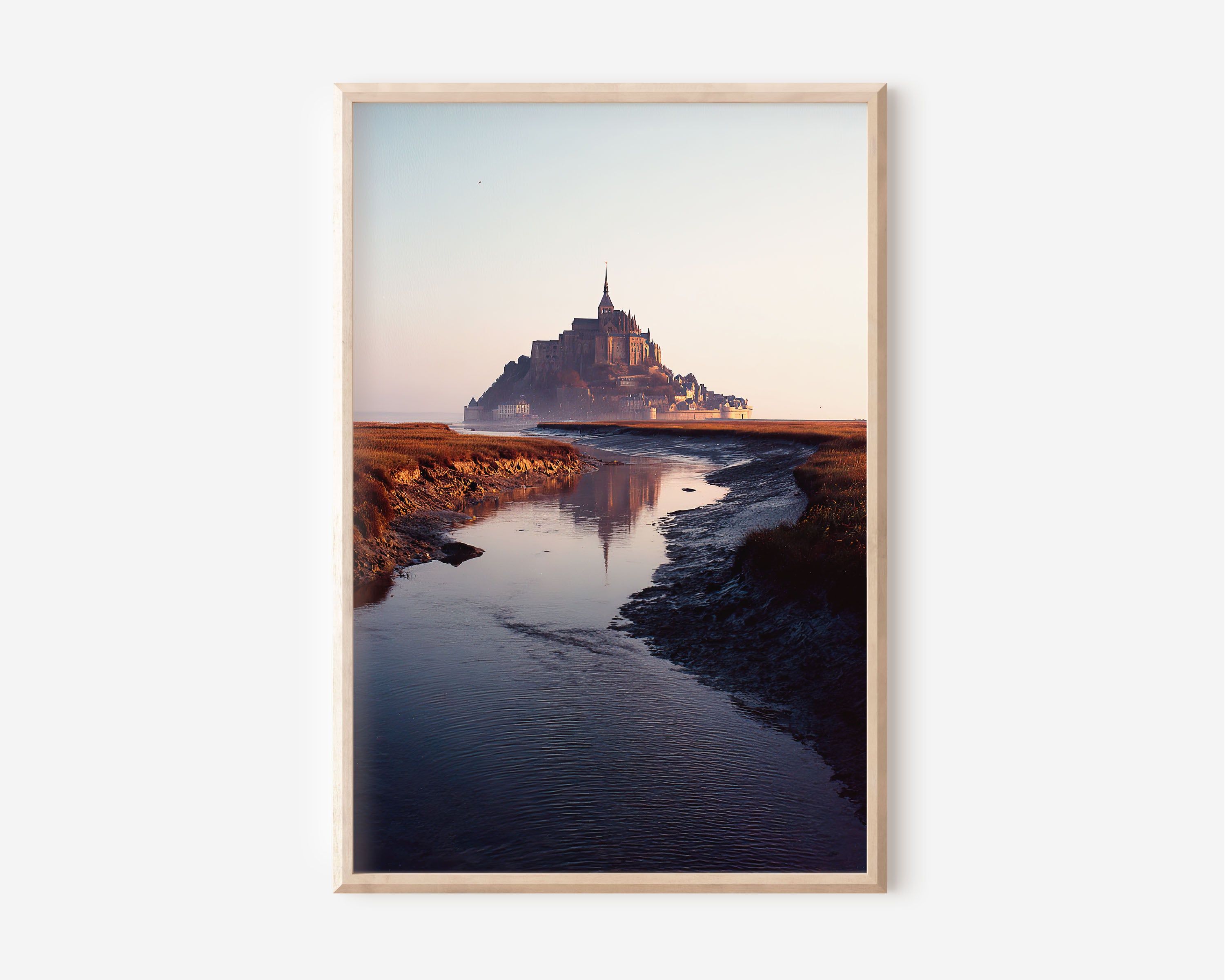 Mont-Saint-Michel Wall Art Print | Normandy France Tidal Island Sunrise Photography | French Travel Poster | Romantic Fairytale Home Decor