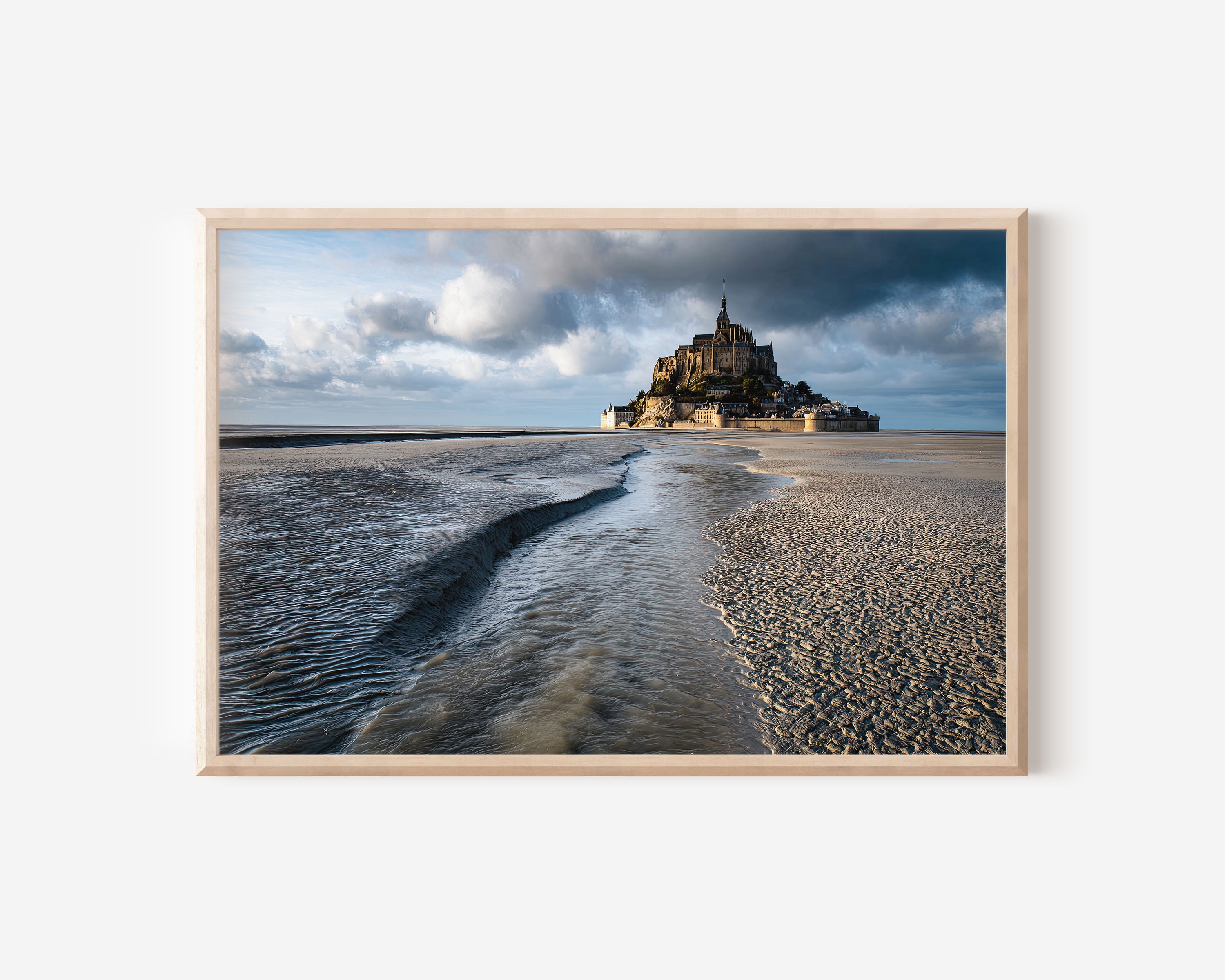 Mont Saint-Michel Tidal Sands Print – France Coastal Wall Art