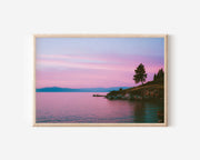 Montana Flathead Lake Pink Sunset Wall Art Print