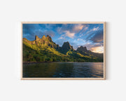 Moorea Island Mountain Wall Art Print – French Polynesia Tropical Landscape
