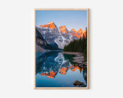 Moraine Lake Sunrise Wall Art – Canadian Rockies Reflection Canvas Print, Mountain Landscape Decor