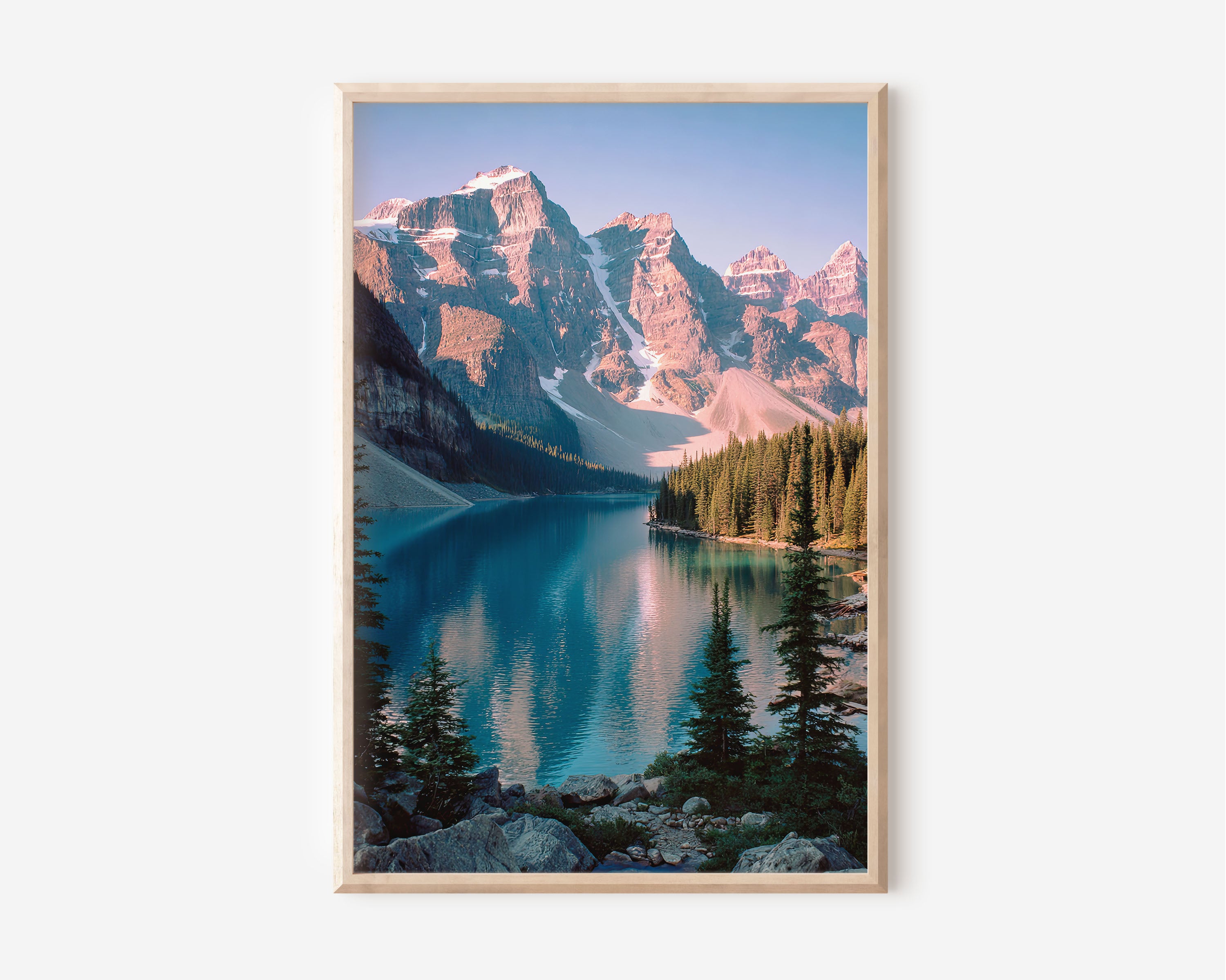 Moraine Lake Wall Art Print | Banff National Park Canadian Rockies Sunrise Photography | Alberta Canada Travel Poster | Mountain Home Decor