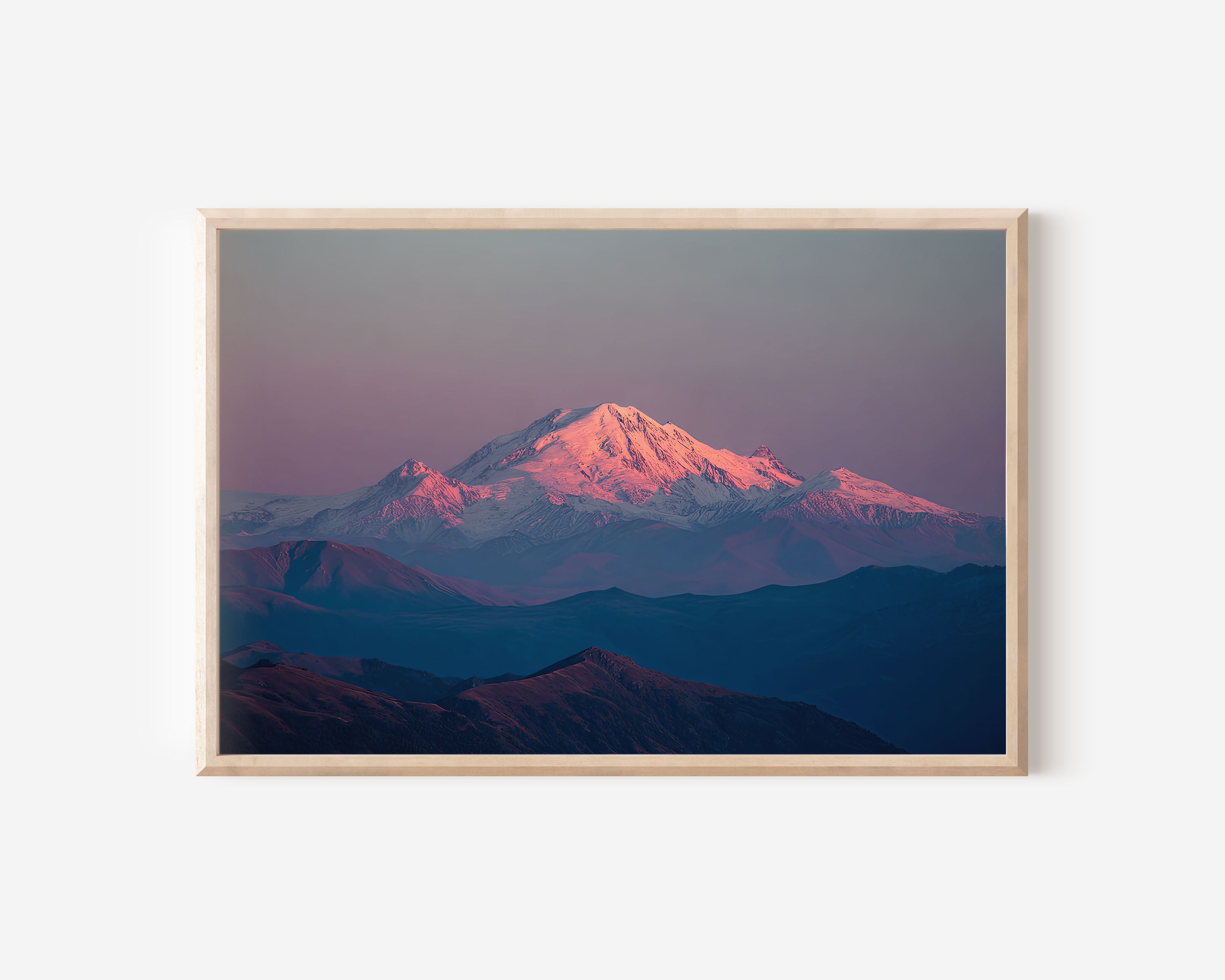 Mount Elbrus Sunrise Wall Art Print | Caucasus Mountains Snow Peak Landscape Photography