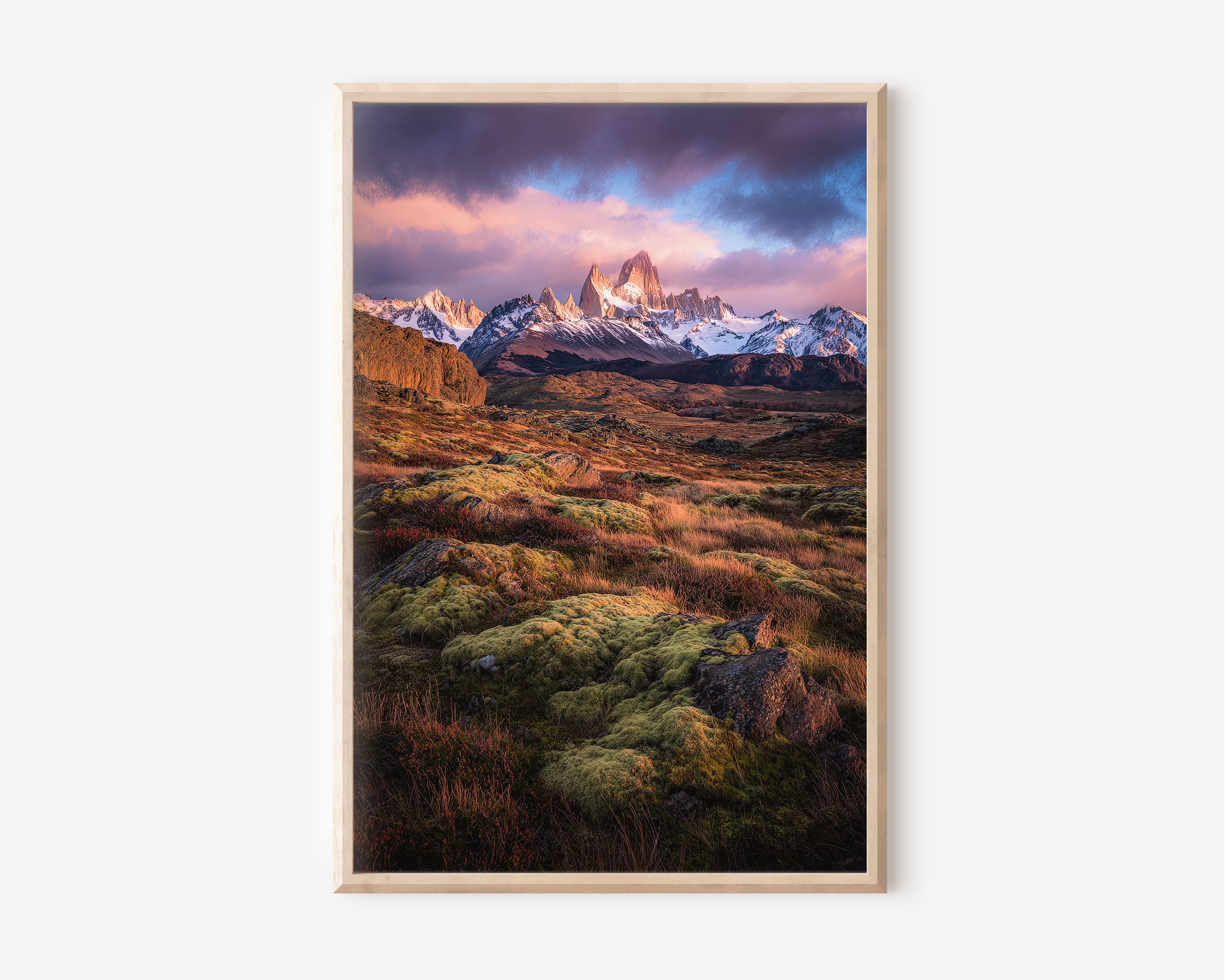 Mount Fitz Roy Patagonia Print | Sunset Mountain Landscape Wall Art | Argentina Travel Photography