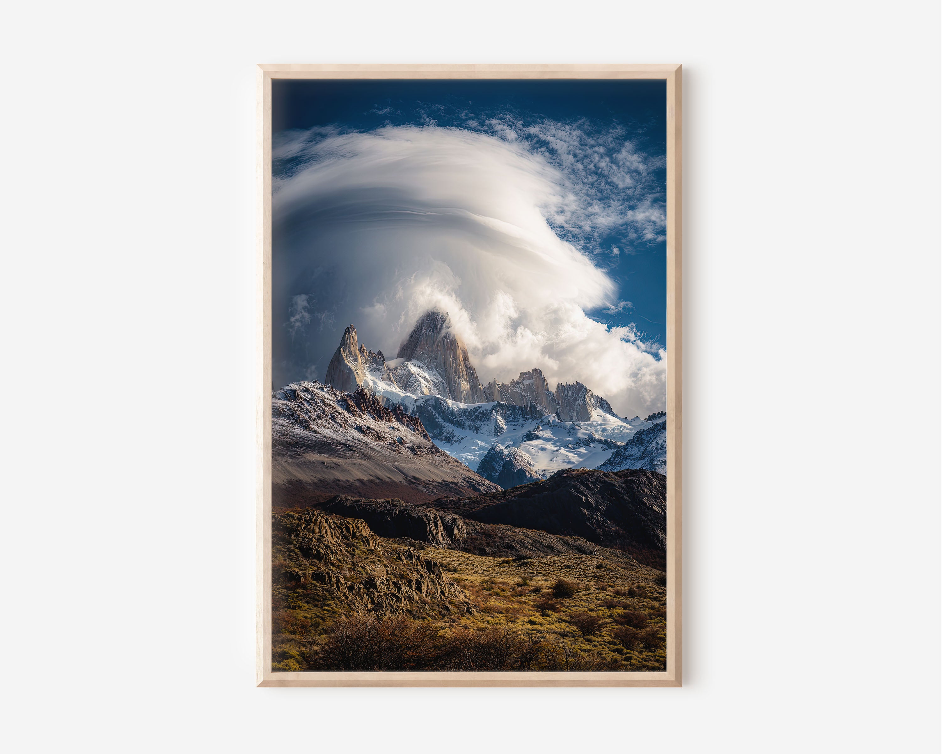 Mount Fitz Roy Lenticular Cloud Print | Patagonia Wall Art | El Chaltén Mountain Landscape Photography Poster