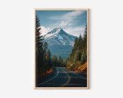 Mount Hood Oregon Road Print | Pacific Northwest Mountain Wall Art | Forest Highway Photography