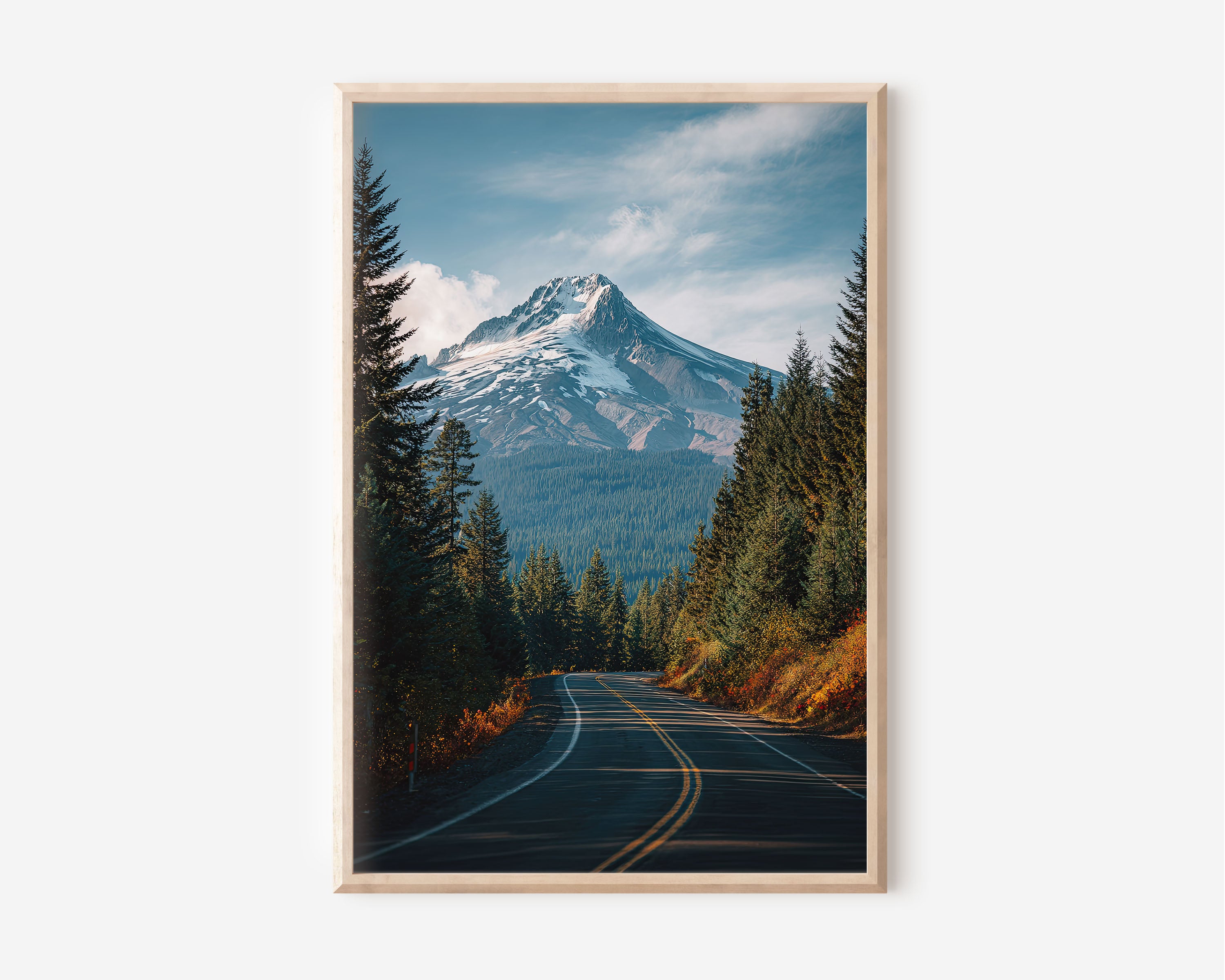 Mount Hood Oregon Road Print | Pacific Northwest Mountain Wall Art | Forest Highway Photography