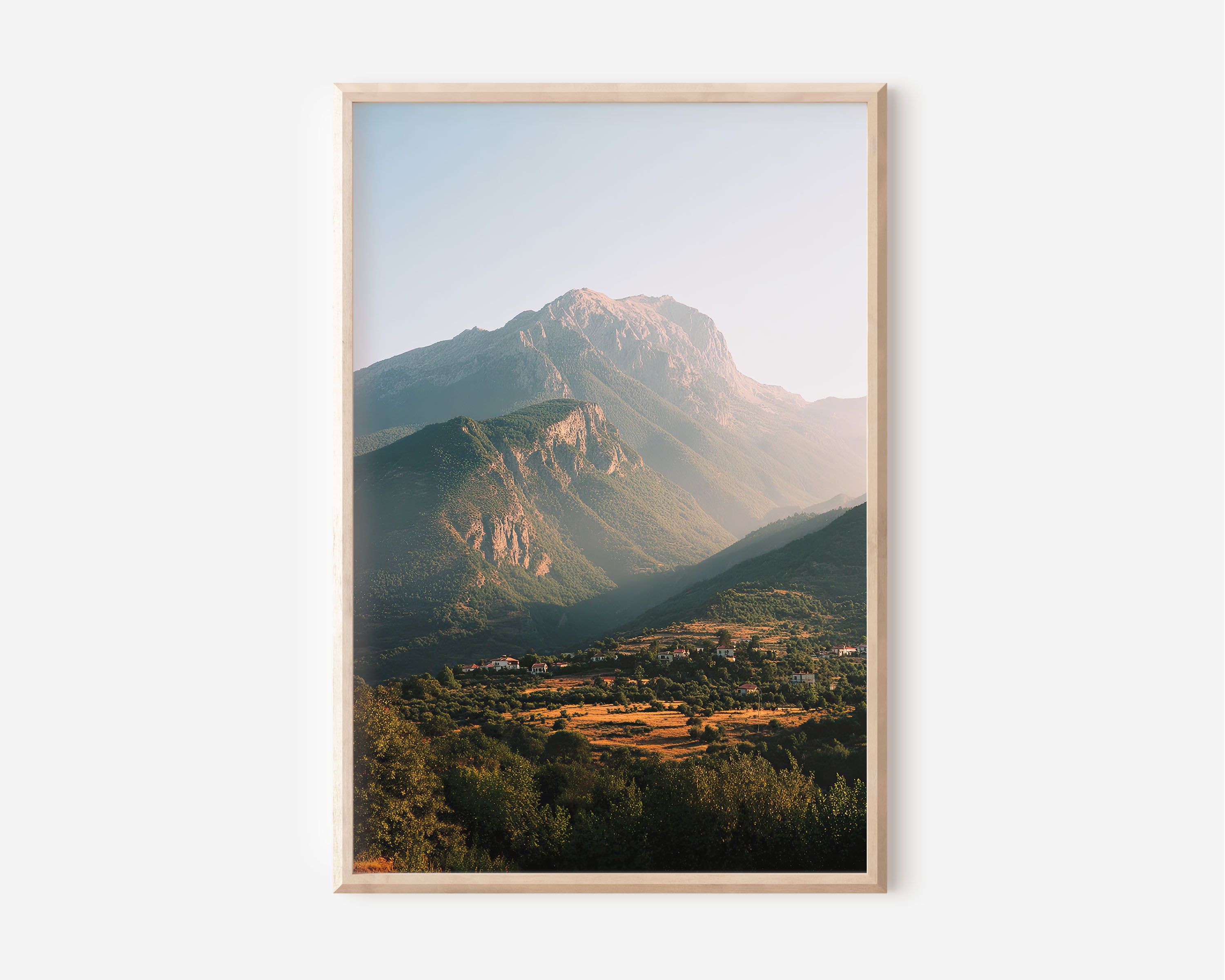 Mount Olympus Greece Wall Art Print | Greek Mountain Village Sunset Photography | Thessaly Travel Poster | Mediterranean Nature Home Decor