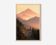 Mount Teide Tenerife Print | Sunset Volcanic Mountain Wall Art | Canary Islands Road Photography