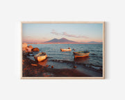 Mount Vesuvius Naples Wall Art – Italy Sunset Seaside Landscape