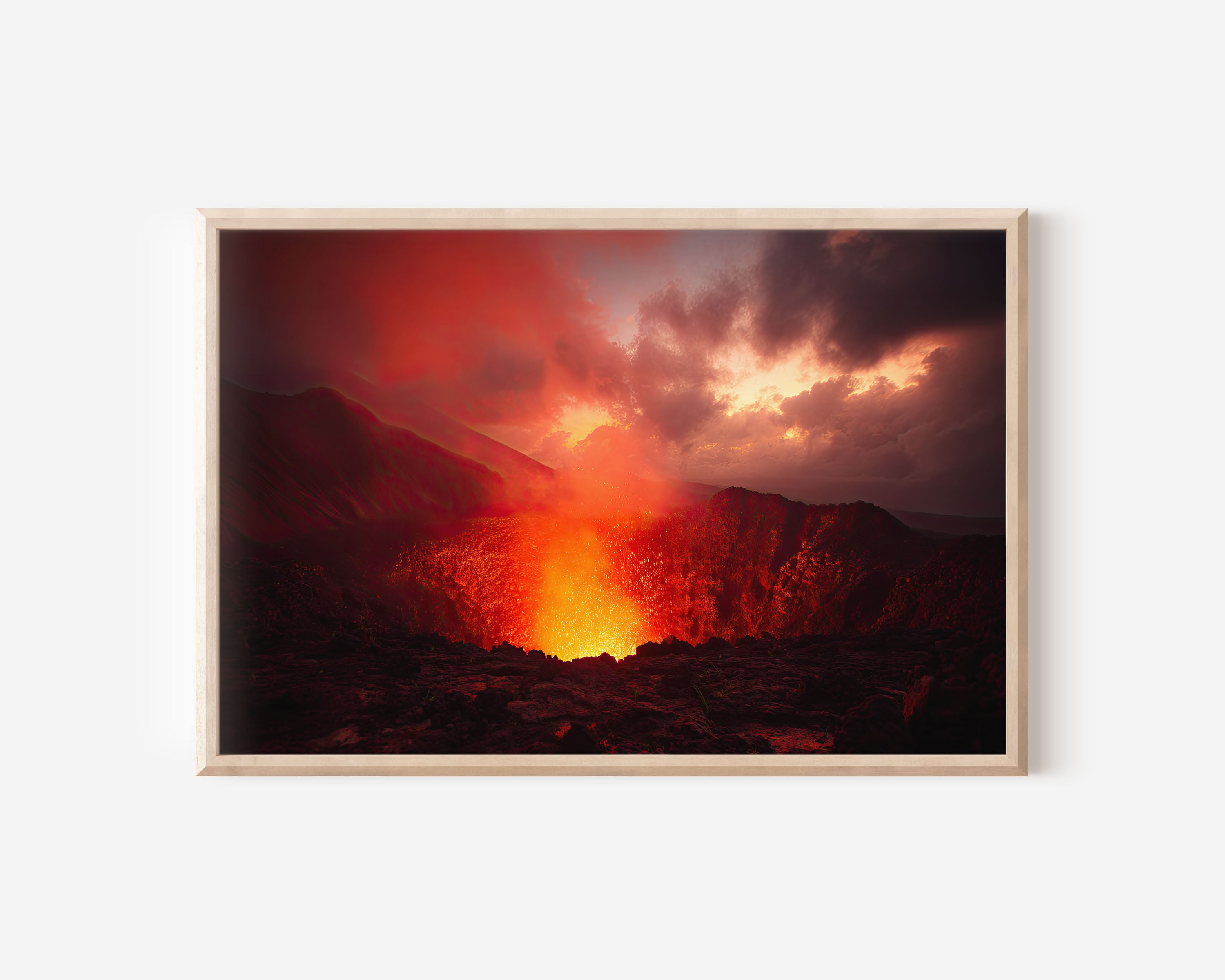Mount Yasur Volcano Eruption Wall Art Print – Vanuatu Lava Landscape