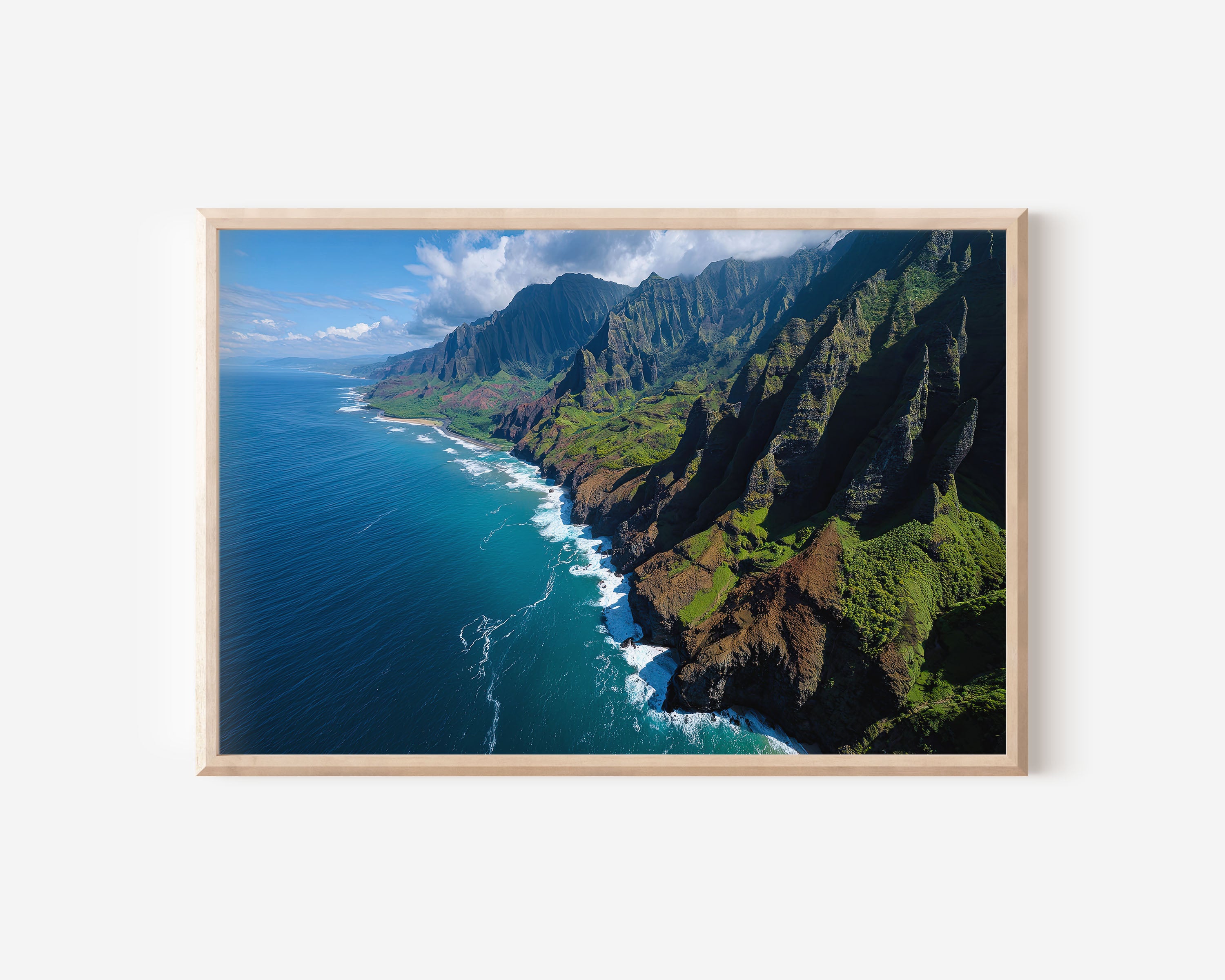 Nā Pali Coast Aerial View Wall Art Print