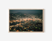 Nagasaki Japan Night View Wall Art Print, Harbor City Lights