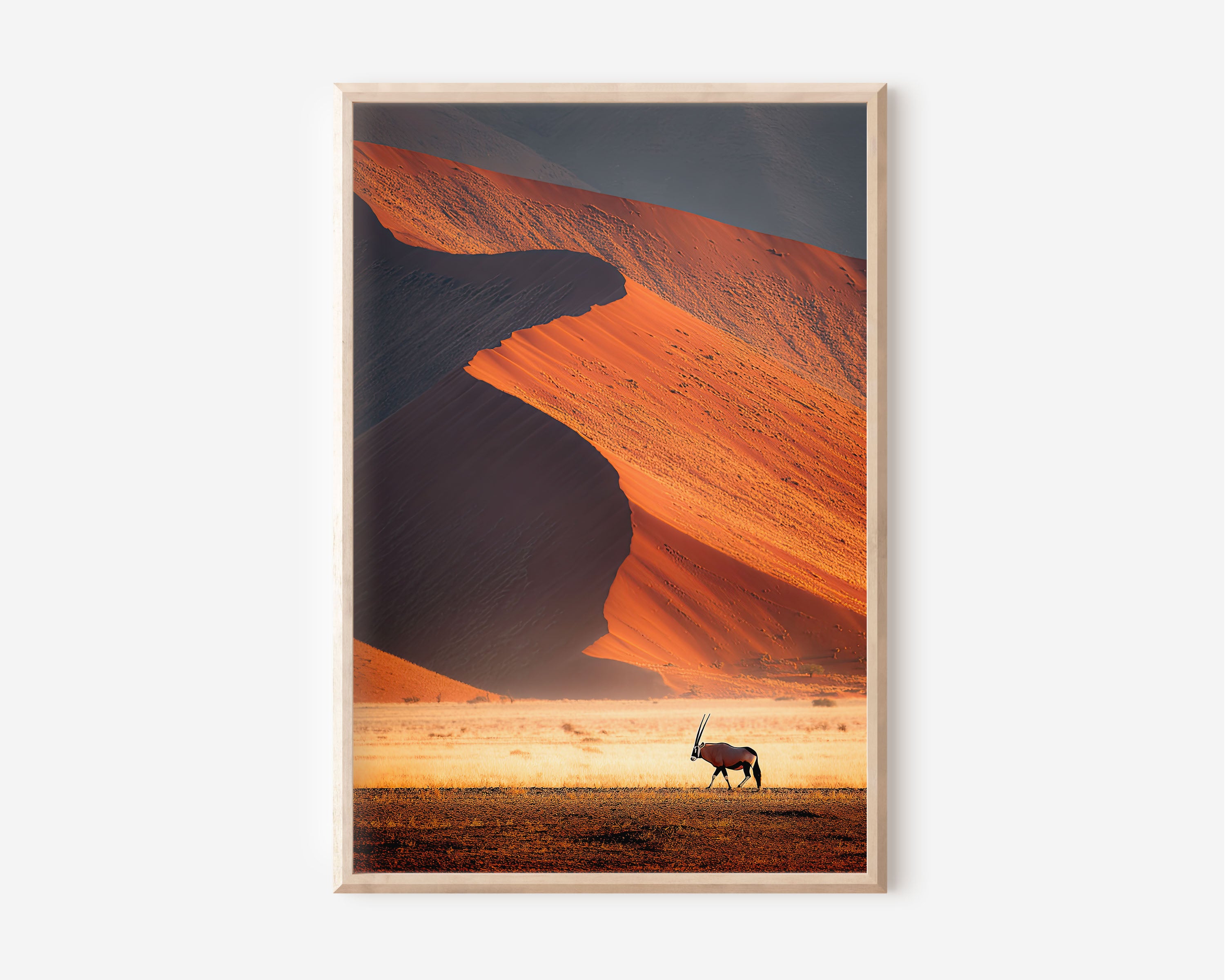 Namibia Oryx Desert Dunes Wall Art Print | African Wildlife Photography | Sossusvlei Nature Home Decor