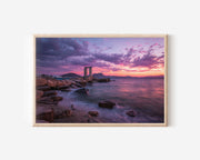 Naxos Portara Sunset Print – Greece Temple Wall Art