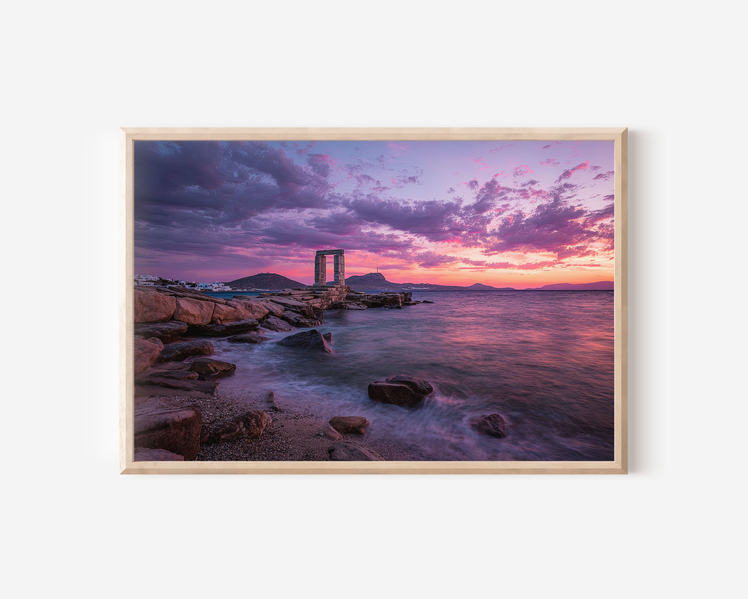 Naxos Portara Sunset Print – Greece Temple Wall Art