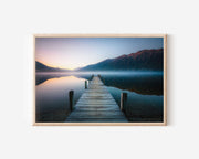 Nelson Lakes Jetty Wall Art Print | New Zealand Sunrise Lake