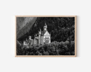 Neuschwanstein Castle Black & White Wall Art Print