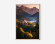 Neuschwanstein Castle Autumn Mist Wall Art Print | Bavaria Germany Travel Photography | Fairytale Castle Home Decor