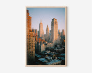 New York City Skyline Wall Art | NYC Sunset Architecture Print