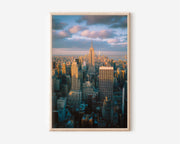 Manhattan Skyline Wall Art | NYC Blue Hour Empire State Print