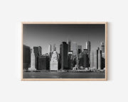 New York Skyline Black & White Wall Art Print