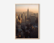 New York Skyline Wall Art | Empire State Golden Hour Print