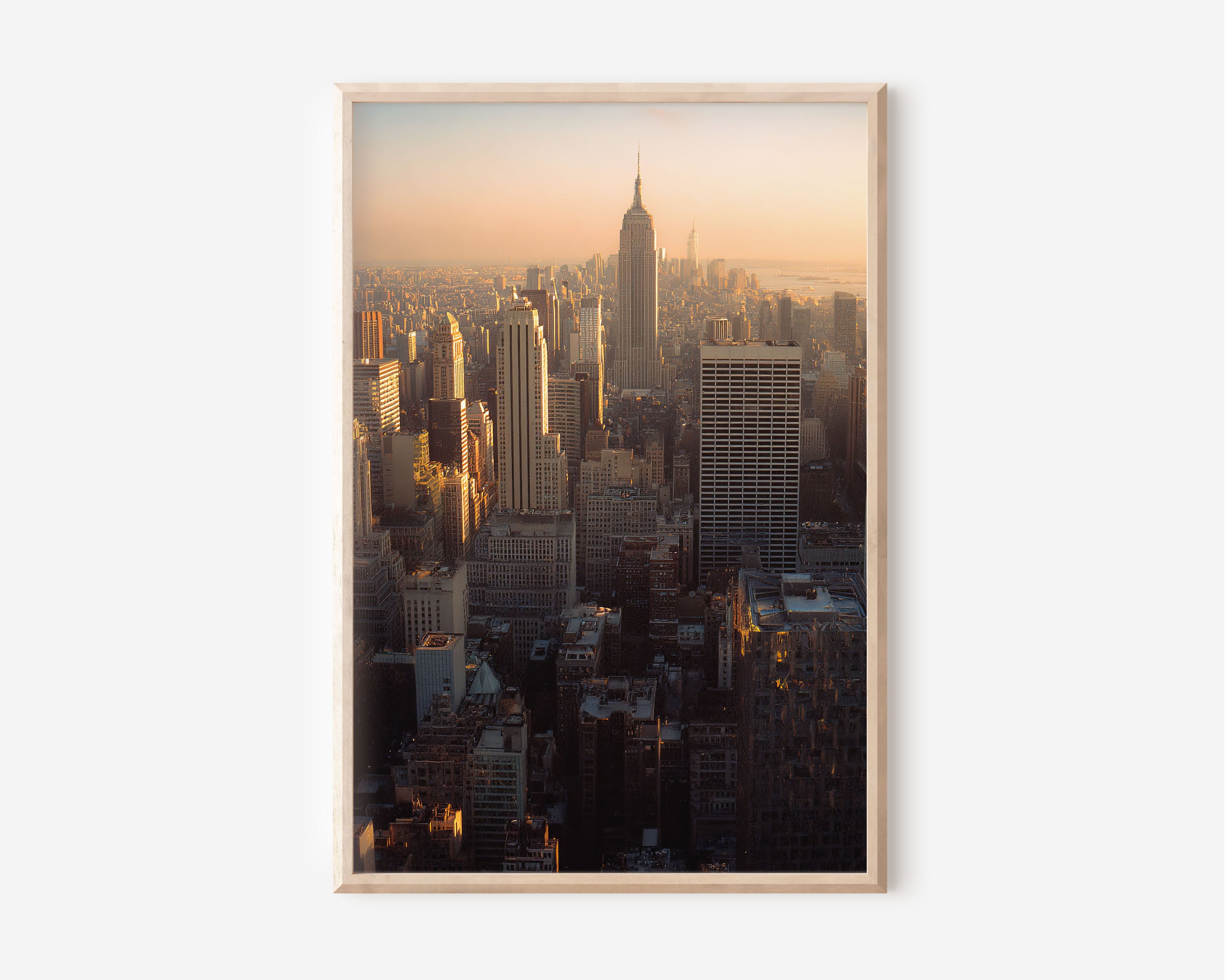 New York Skyline Wall Art | Empire State Golden Hour Print