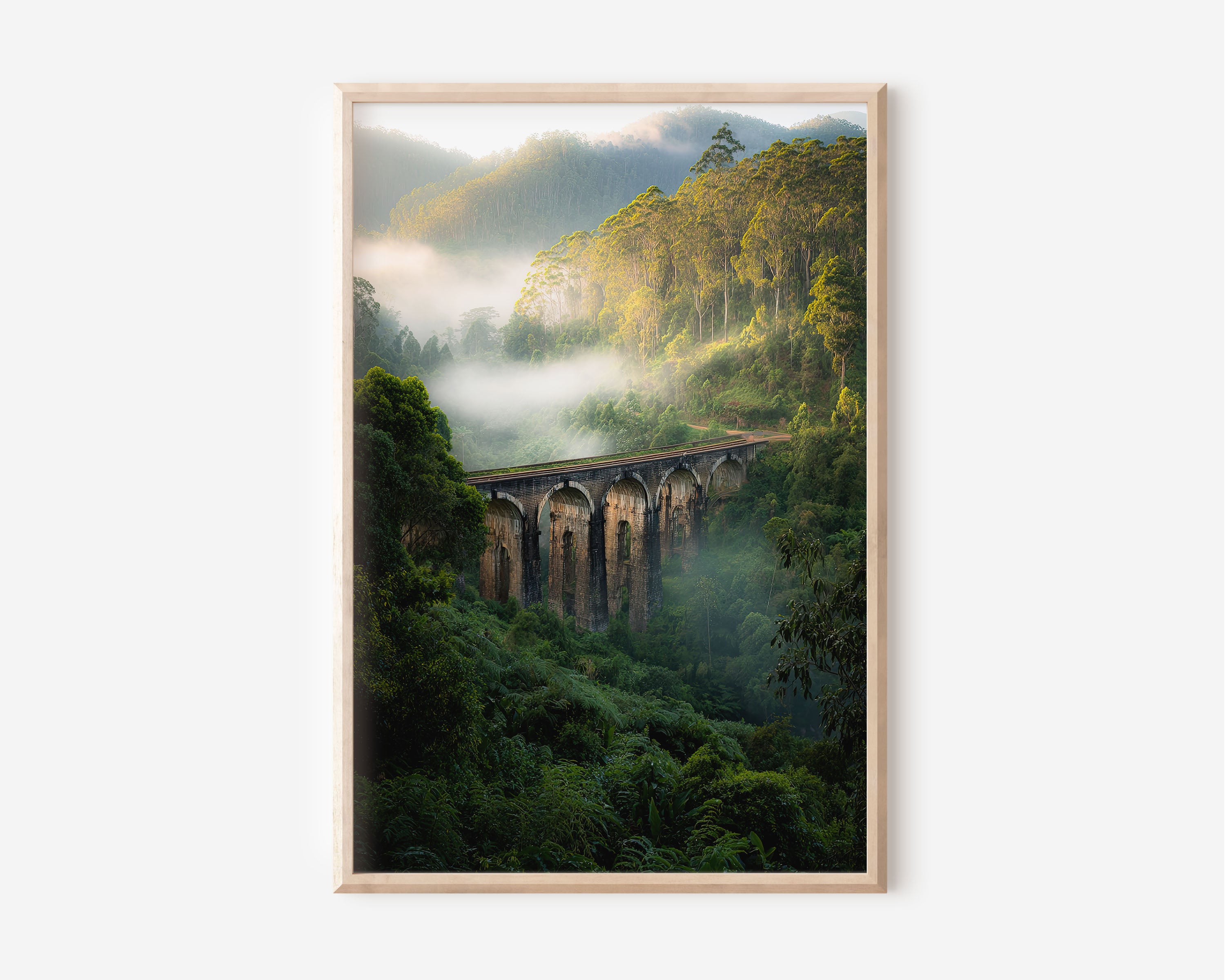 Nine Arches Bridge Ella Sri Lanka Misty Sunrise Wall Art | Jungle Railway Viaduct Landscape Print | Sri Lanka Travel Photography