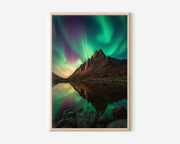 Northern Lights Print | Aurora Borealis Over Yukon Mountains | Canada Night Sky Wall Art | Landscape Photography Poster