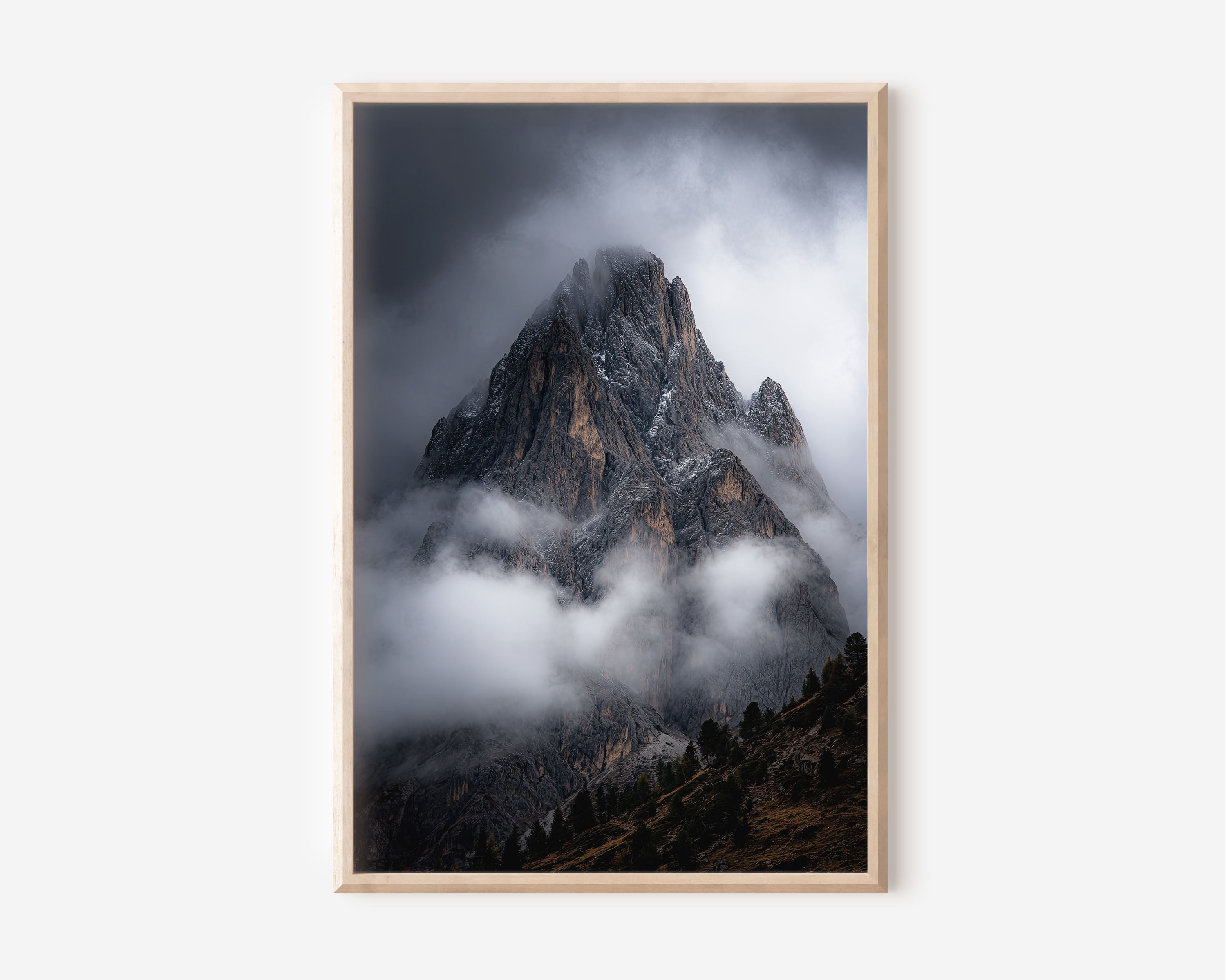 Pale di San Martino Dolomites Storm Print | Italian Alps Moody Mountain Wall Art | Dolomites Dramatic Cloud Peak Landscape Photography Poster