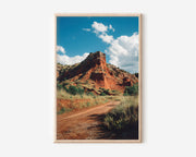 Palo Duro Canyon Wall Art Print – Texas Red Rock Landscape Canvas, Desert Mountain Photography, Rustic Nature Wall Decor