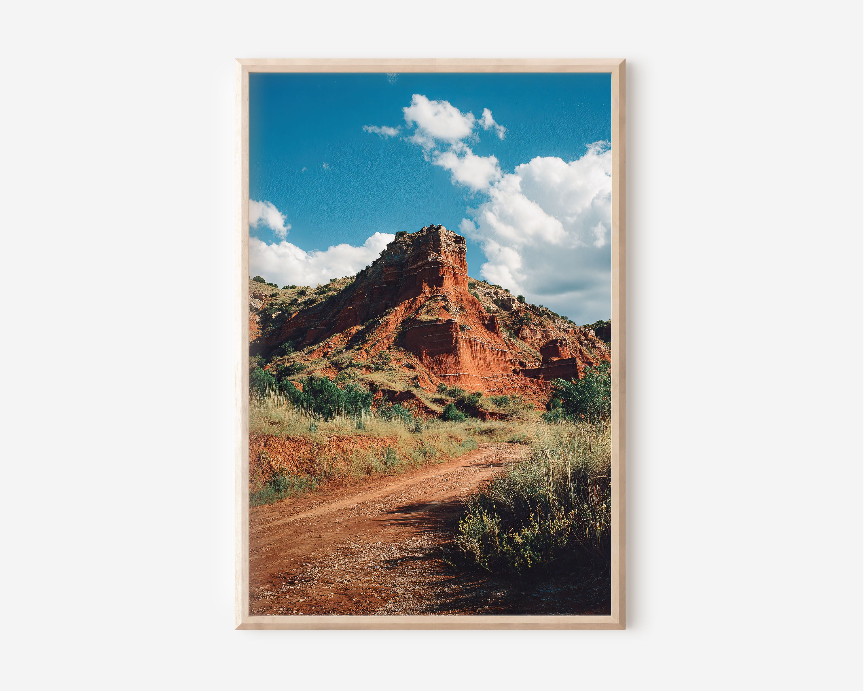 Palo Duro Canyon Wall Art Print – Texas Red Rock Landscape Canvas, Desert Mountain Photography, Rustic Nature Wall Decor