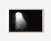 Pantheon Oculus Rome Print | Black and White Interior Wall Art | Ancient Rome Light Photography