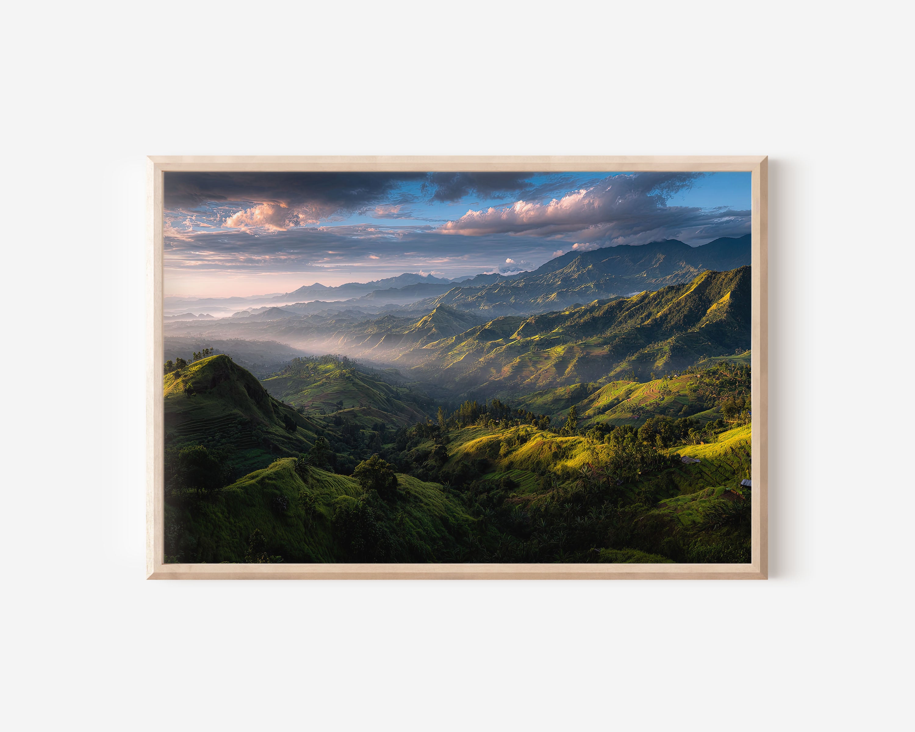 Papua New Guinea Highlands Sunrise Wall Art Print | Misty Mountain Landscape Photography