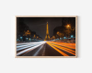 Paris Eiffel Tower Night Wall Art Print, France Landmark