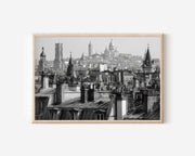 Paris Rooftops Black and White Wall Art Print – Paris Skyline Canvas