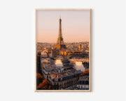Eiffel Tower at Sunset | Paris Rooftops France Wall Art Print
