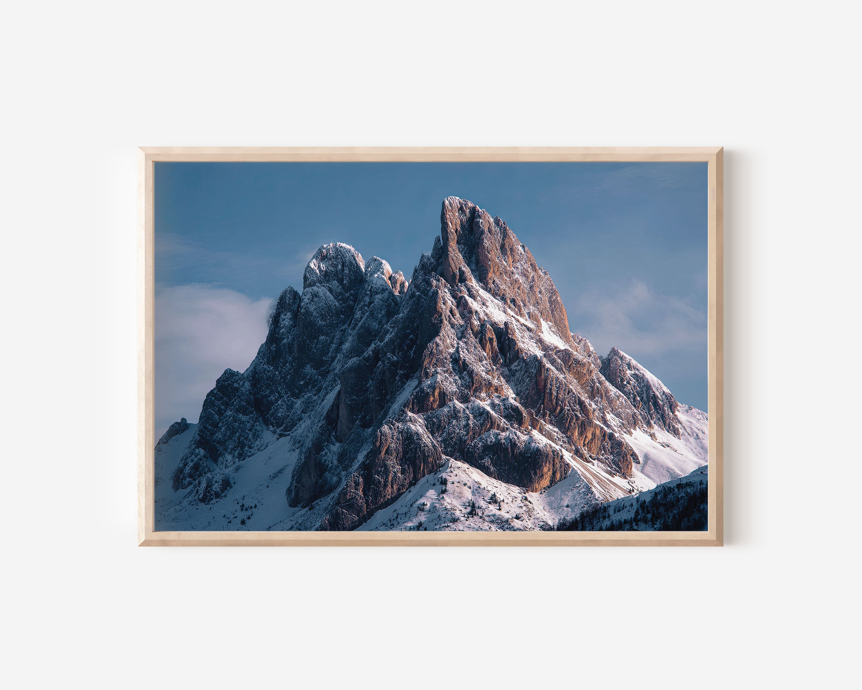 Ra Gusela Peak Dolomites Wall Art – Passo Giau Alpine Mountain Landscape Print