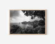 Phi Phi Islands Thailand Black & White Wall Art Print